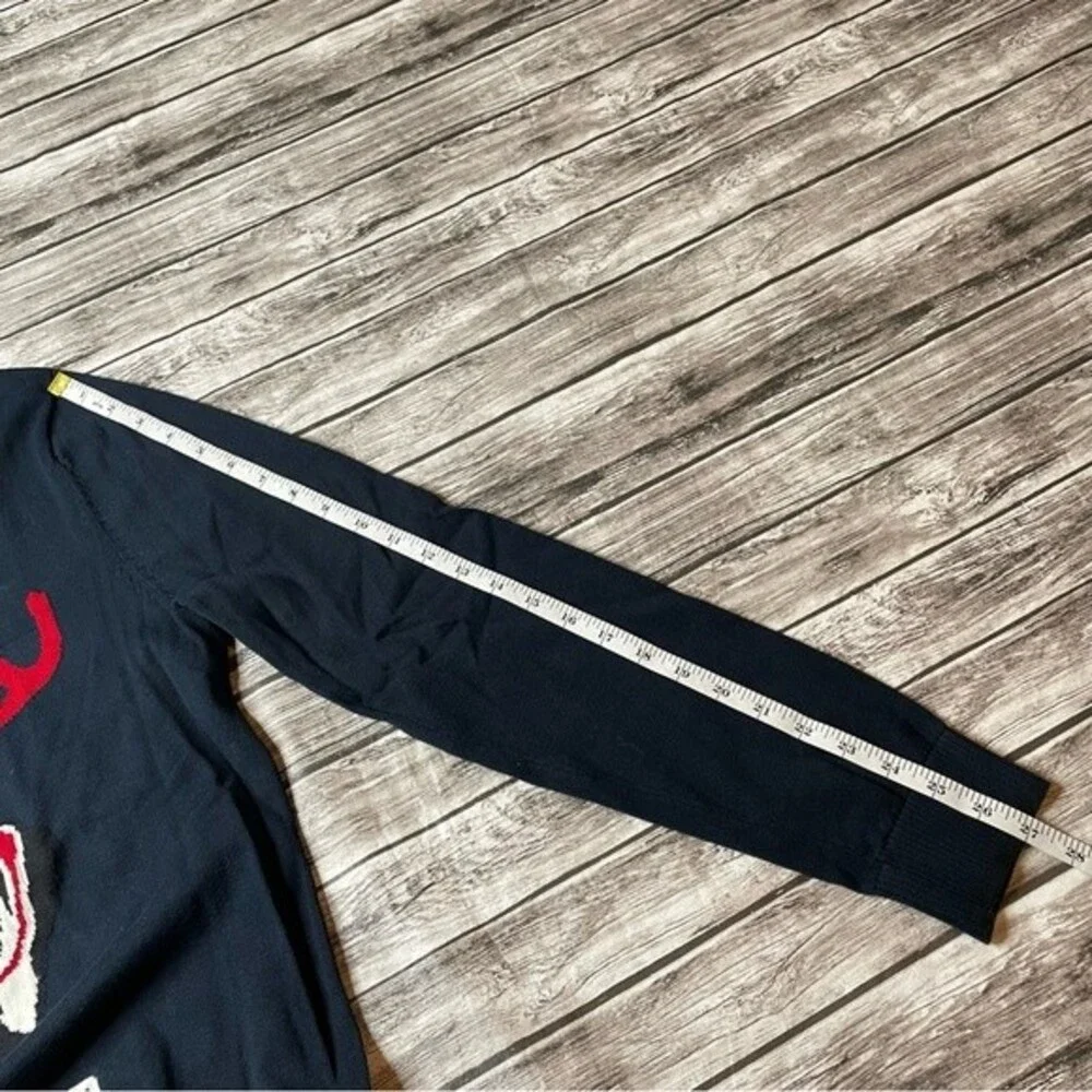 Men's Ugly Christmas Sweater Pug Antlers XL Navy Funny Holiday Pullover
